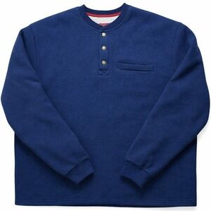 Coleman Sherpa Lined Waffle Knit Henley Pullover Men's XXL Navy Blue 1/4 Snap